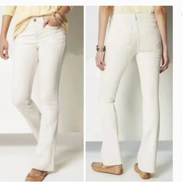 NWT J Jill Denim Modern Slim Boot Cut Jeans In Oatmeal Natural Color14P - Picture 2 of 8